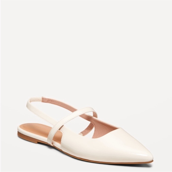 Creamy White Slingback Flats - Picture 1 of 7